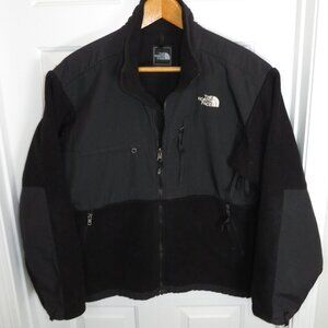 The North Face Denali Polartec Fleece Jacket Solid Black Full Zip Mens LG Y2K